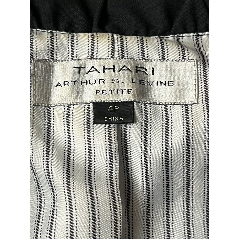 Tahari ASL Black Button Up Womens Blazer Jacket  Petite 4P Business Casual - Picture 7 of 9